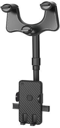 Flippy Suport auto pentru oglinda retrovizoare Rotativ 360 de grade Retractabil Multifuncțional Compatibil cu toate telefoanele mobile Finisaj carbon Negru