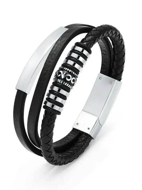 Diora Multilayer Bracelet Black Silver