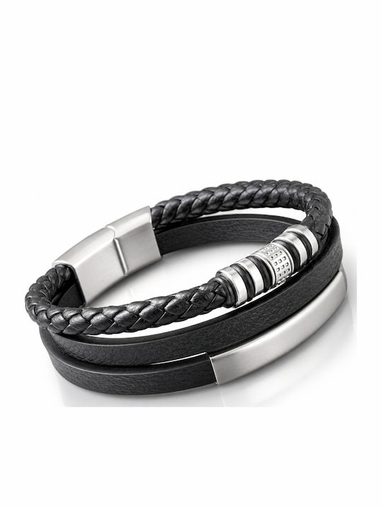 Diora Multilayer Bracelet Black Silver