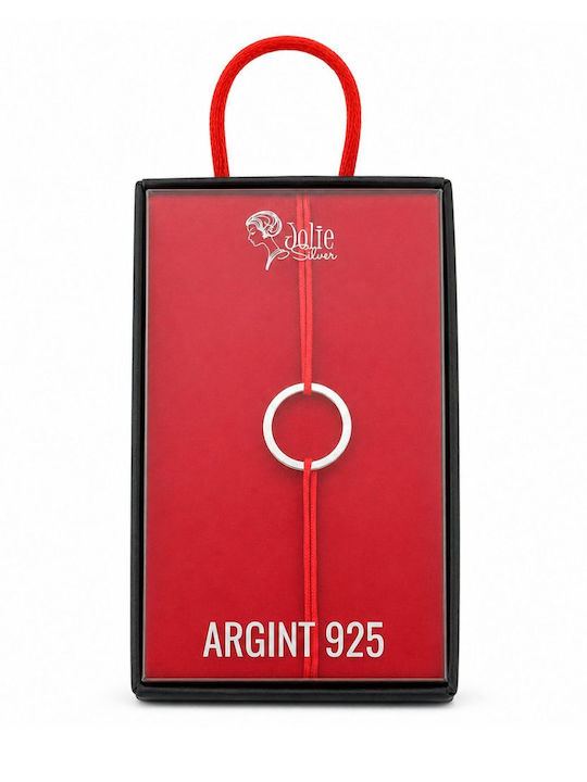 Brățară Dama 925 Argint Model Cerc Jolie Șnur Roșu Pandantiv Argintiu 0 4 Gr Culoare Argintie