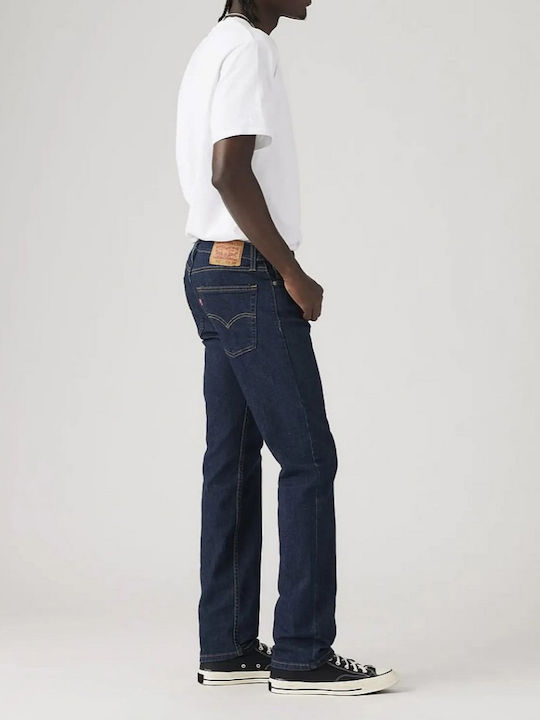 513 Ανδρικό Παντελόνι Τζιν Ελαστικό Slim Straight Fit Navy Μπλε