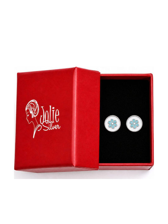Jolie Silver Turquoise Stud Earrings