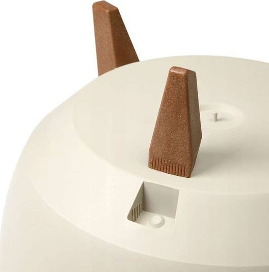 Lamela Roma Wooden Flower Pot Cream With Saucer 40x40x25cm