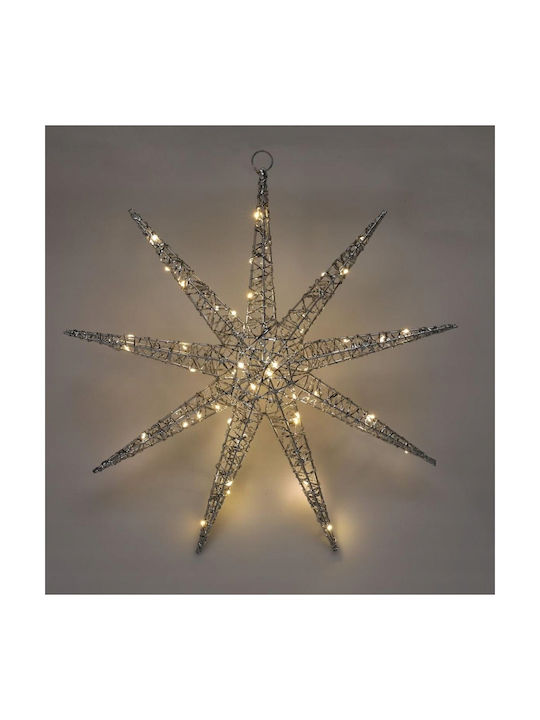 Hängender Weihnachtsbaumschmuck Schneeflocke Beleuchtete Metallische Silber 49x52cm