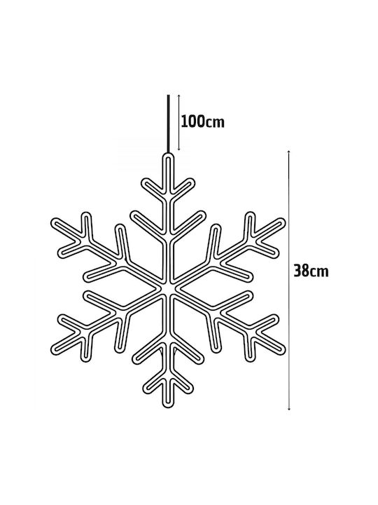 Hängendes Weihnachtsbaumschmuck Schneeflocke Beleuchtete Kunststoff Weiße 33x38cm