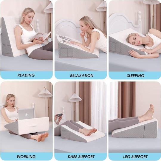 Възглавница Клин за Врат Memory Foam 61x61x25.5cm Бяла