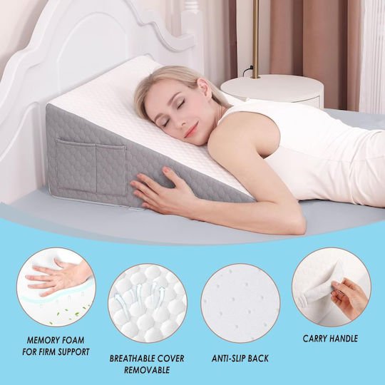 Възглавница Клин за Врат Memory Foam 61x61x25.5cm Бяла