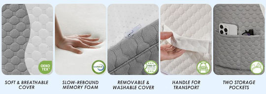 Възглавница Клин за Врат Memory Foam 61x61x25.5cm Бяла