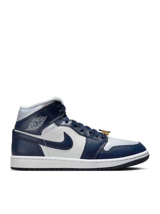 Jordan 1 Mid Ghete Pentru Femei Albastru Marin