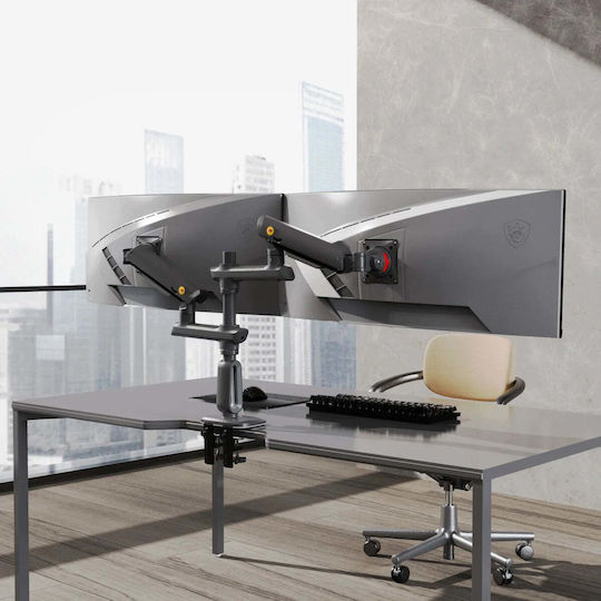 North Bayou D9C Desk Mounted Stand for 2 Monitors up to 50" with Extension Arm