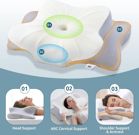 Ιατρικό Μαξιλάρι Αυχένα Memory Foam 40x18x18cm Μπεζ