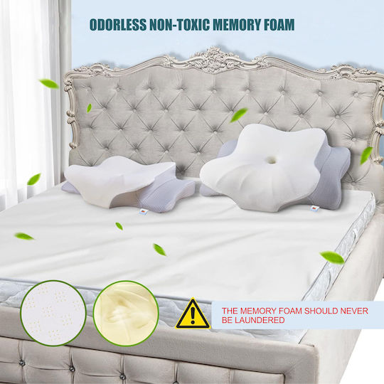 Ιατρικό Μαξιλάρι Αυχένα Memory Foam 40x18x18cm Μπεζ