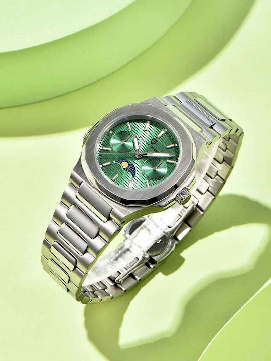 Pagani Design Ceas Dama 32.5mm Cu Baterie Cu Brățară Din Oțel Verde