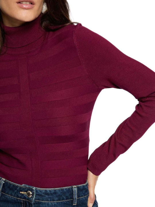 Women's Turtleneck Blouse Purple