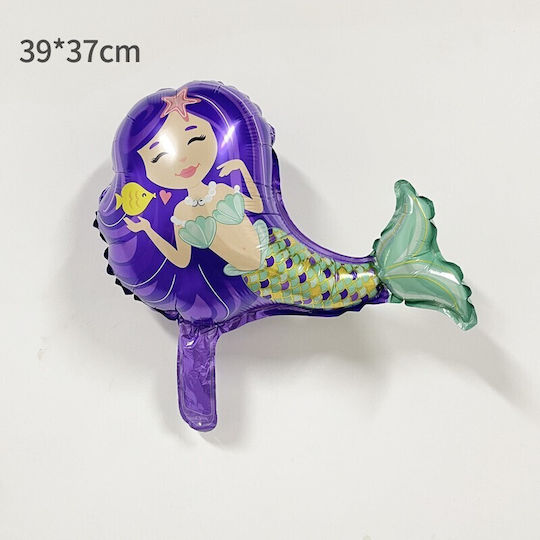 Balon Zi De Naștere Sirenă Folie Violet 39 cm