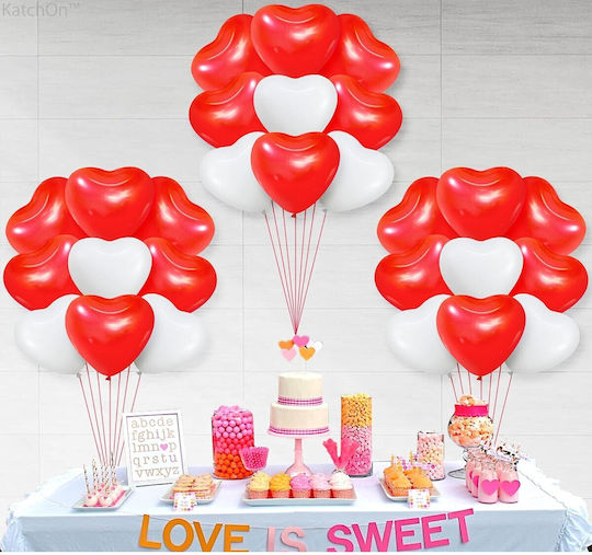 Set 10 Baloane Inimi Latex Albe 25 cm