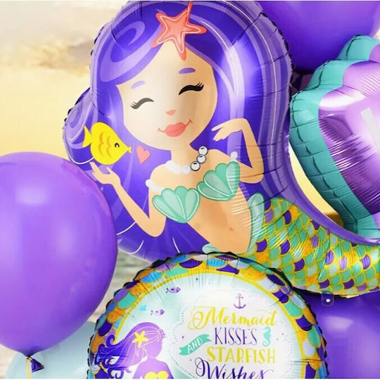 Balon Zi De Naștere Sirenă Folie Violet 39 cm