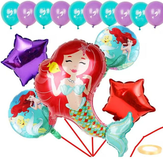 Balon Zi De Naștere Sirenă Folie Roșu 39 cm
