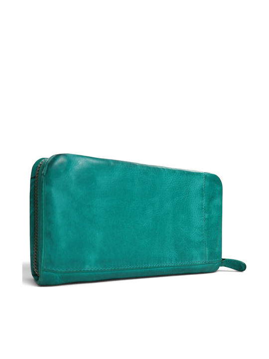 Leder Damenbrieftasche Türkis