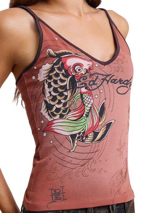 Women's Sleeveless Brown Blouse