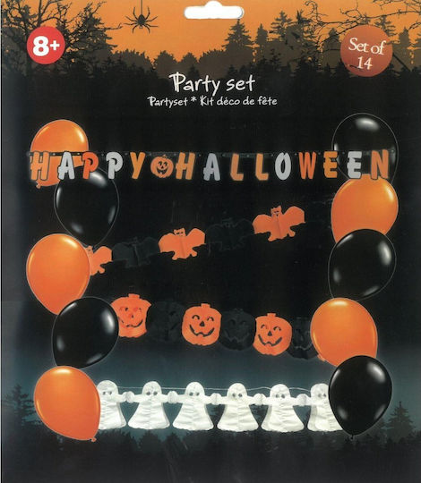 Halloween Partydekorationen in Orange Farbe 14 Stück