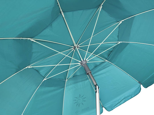 Escape Folding Aluminum Beach Umbrella Diameter 2.02m with UV Protection and Air Duct Blue
