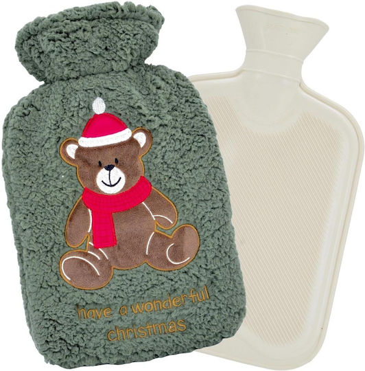 Koopman Wärmflasche in Grün Mit Bezug Für den Nacken 33x21cm 2000ml
