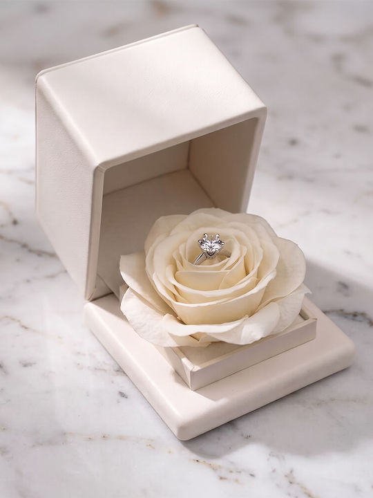 Einzelner Stein aus Weißgold 18K mit Diamant Einzelner Stein aus Weißgold 18K mit Diamant