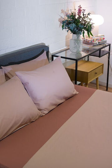 Βιοκαρπέτ Hue Σετ Σεντόνια King Size με Λάστιχο 240x260εκ. Taupe-amber (4τμχ)