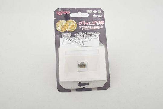 Priză de rețea simplă RJ45 tip Cat5e în culoare albă