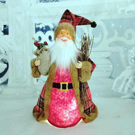 Moș Crăciun Gonflabil cu Muzică și Mișcare Roșu din Plastic 12x31x14cm