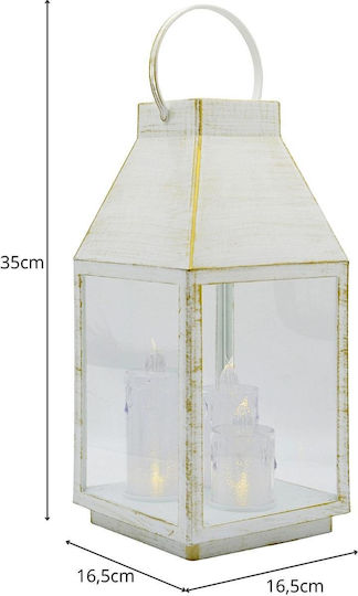 Koopman Dekoratives Tischlampen LED Warmes Weiß Wachs-Politur 16,5x16,5x35cm