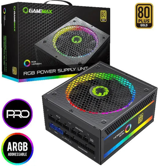850W Черно Захранващо Блокче за Компютър Full Modular 80 Plus Gold (SAGMRGBPRO850)