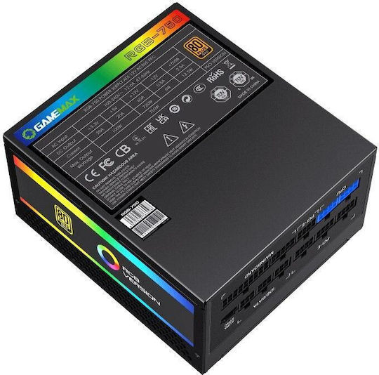 750W Черно Захранващо Блокче За Компютър Full Modular 80 Plus Gold (SAGMRGBPRO750)