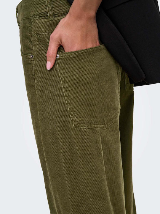 Damen Zeichenfolge Pantaloons in Gerader Bein Stil Khaki