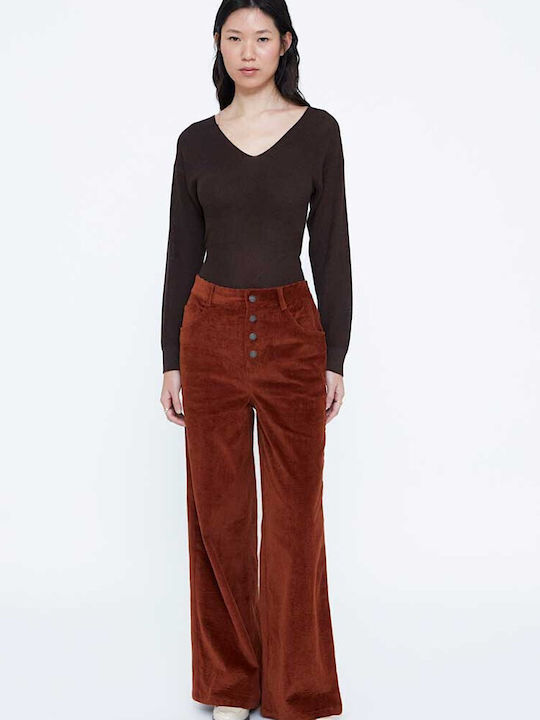 Women's Fabric Trousers Brown