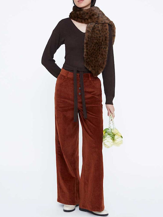 Women's Fabric Trousers Brown