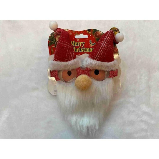 Ochelari De Crăciun Cu Nas Rabatabil Barbă Design Moș Crăciun 24x14cm Roșii
