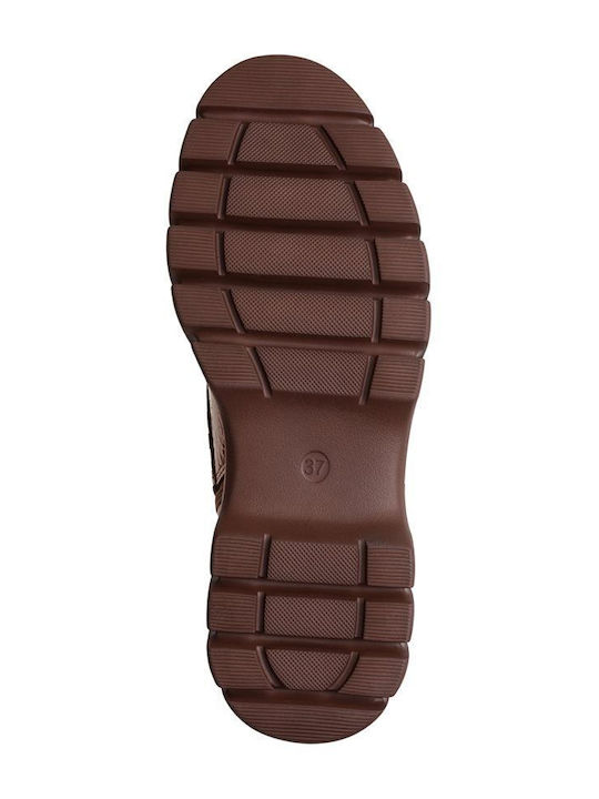 Women's Ankle Boots with Mid Heel Brown