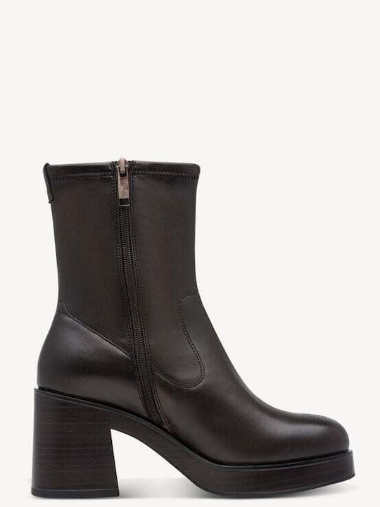 Women's Ankle Boots with High Heel Brown