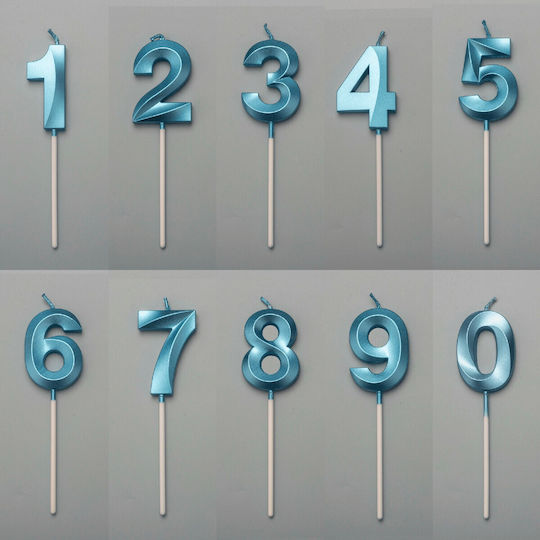 Number 9 Candle Flippy Diamond Model 5 X 3.4 Cm Blue