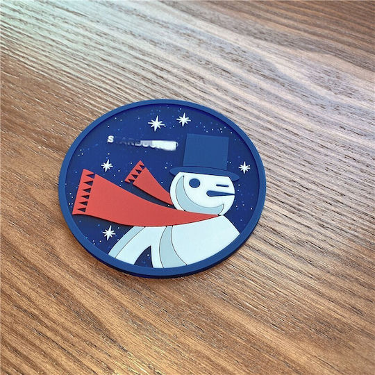 Coaster De Crăciun Din Sticlă Oameni De Zăpadă 10x10cm