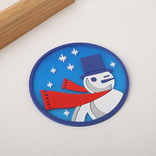 Coaster De Crăciun Din Sticlă Oameni De Zăpadă 10x10cm