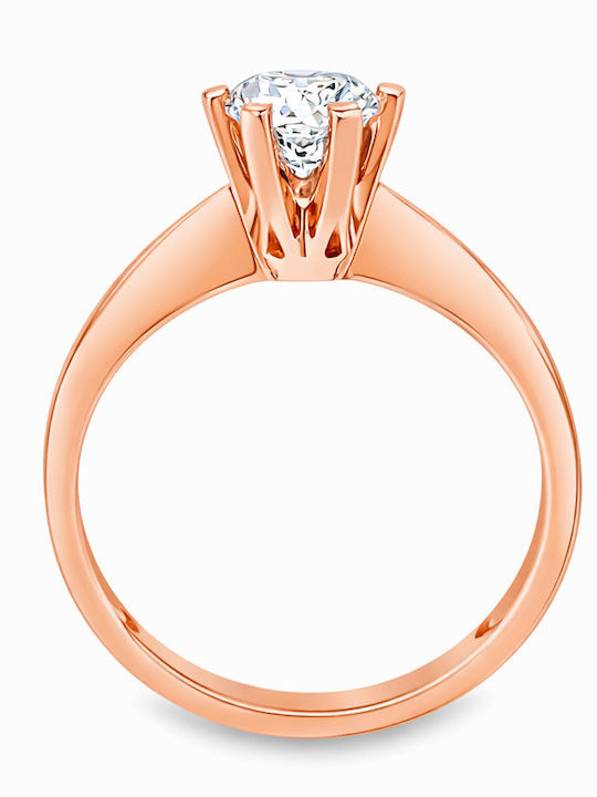 Xryseio Einzelner Steine Ring aus Roségold 14K mit Zirkon
