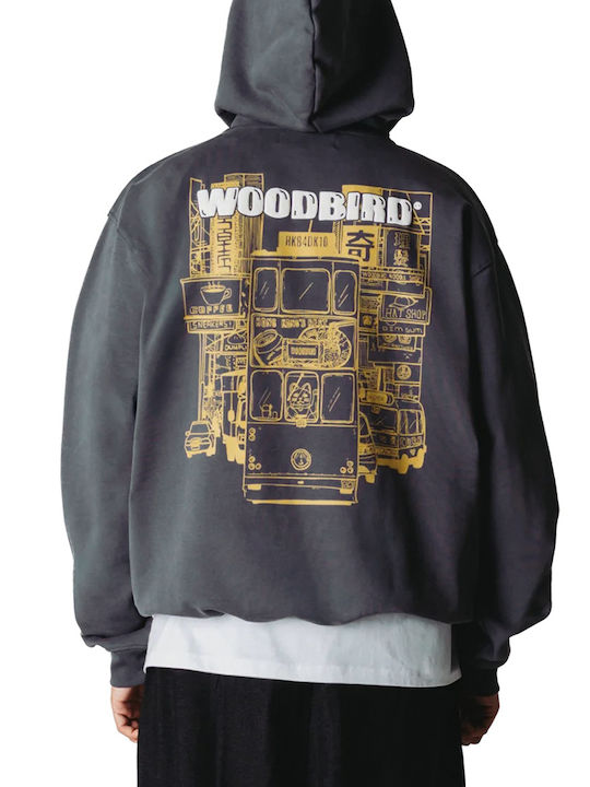 Woodbird Hooded Sweatshirt Grey 2636-605-Slate-Blue