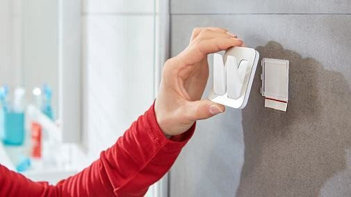 Tesa Doppel-Badezimmerhaken mit Aufkleber Inox Grau