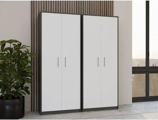 Βιβλιοθήκη Anthracite White 74x35x180εκ.