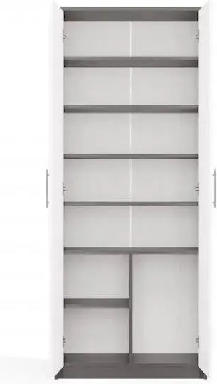 Βιβλιοθήκη Anthracite White 74x35x180εκ.