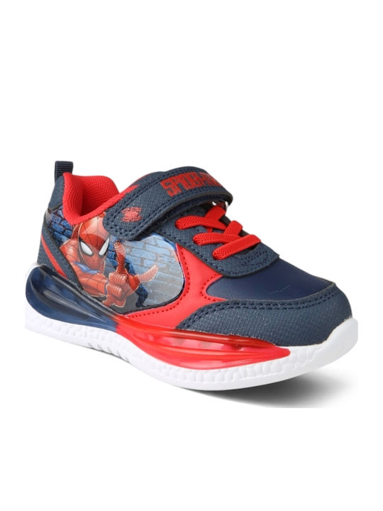 Kids Sneakers with Hoop & Loop Closure & with Lights Red
