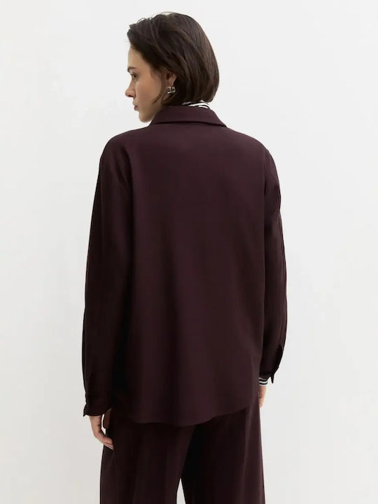 Long Sleeve Women's Shirt Burgundy